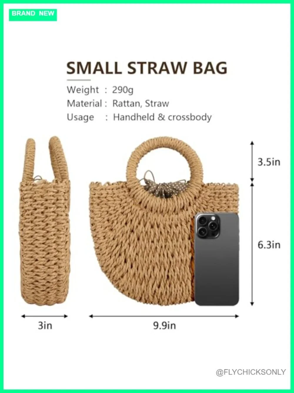 Straw Hobo Shoulder Crossbody Handwoven Bag